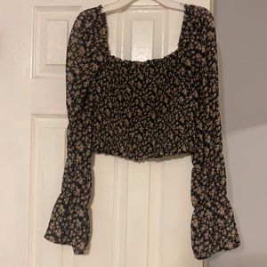 Black and floral blouse